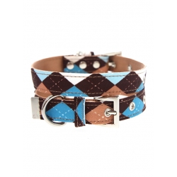 Brown & Blue Argyle Collar