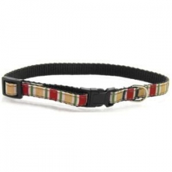 red stripe dog collar