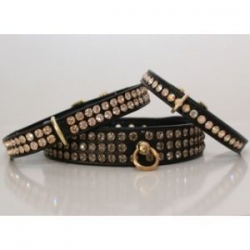 Black Diamante Dog Collar