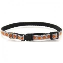 orange argyle puppy collar