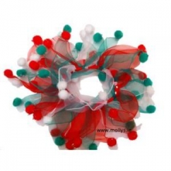 Christmas Pom Pom Scrunchie