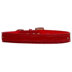 red faux croc collar