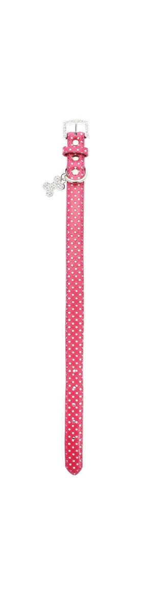 pink polka dog collar