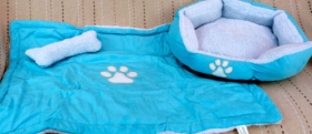 Light Blue Pet Bed Set