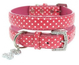 pink leather dog collars