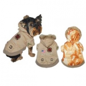 dog desert army parka