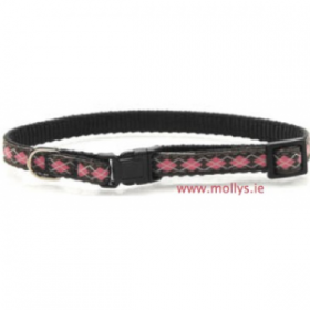 pink nylon cat collar