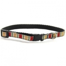 red stripe dog collar