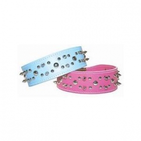 pink leather stud collar