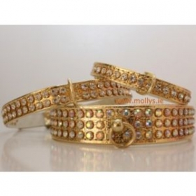 gold diamante dog collars