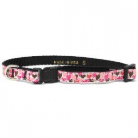 pink hearts dog collar