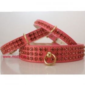 pink diamante dog collar
