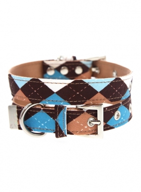 Brown & Blue Argyle Collar