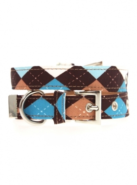 Brown & Blue Argyle Collar 1