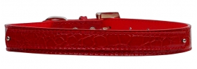 red faux croc collar
