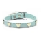 baby blue leather hearts dog collar