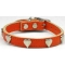 Orangeleather dog collar