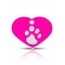 pink and silver heart pet ID tag